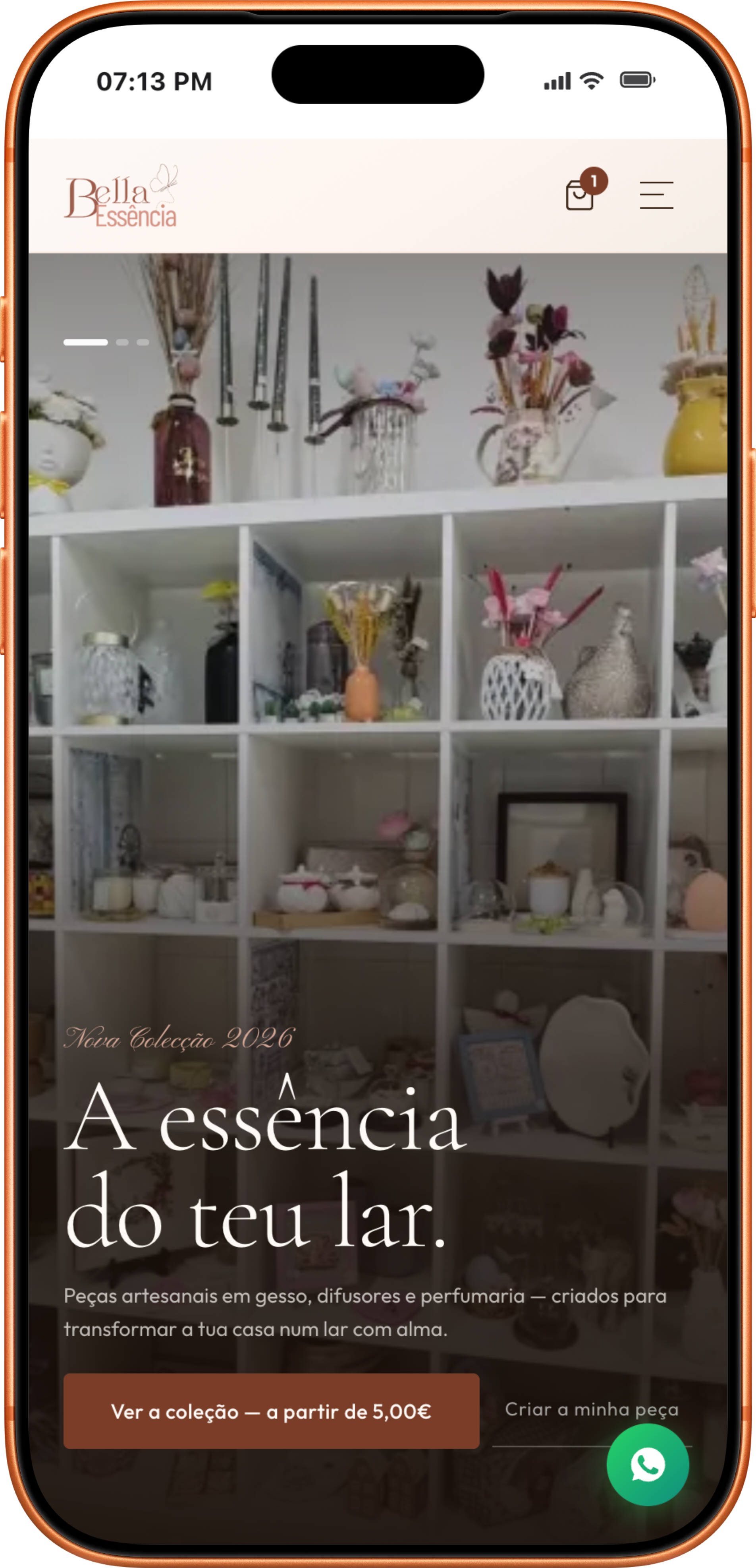 Website Bella Essência Perfumaria — versão mobile