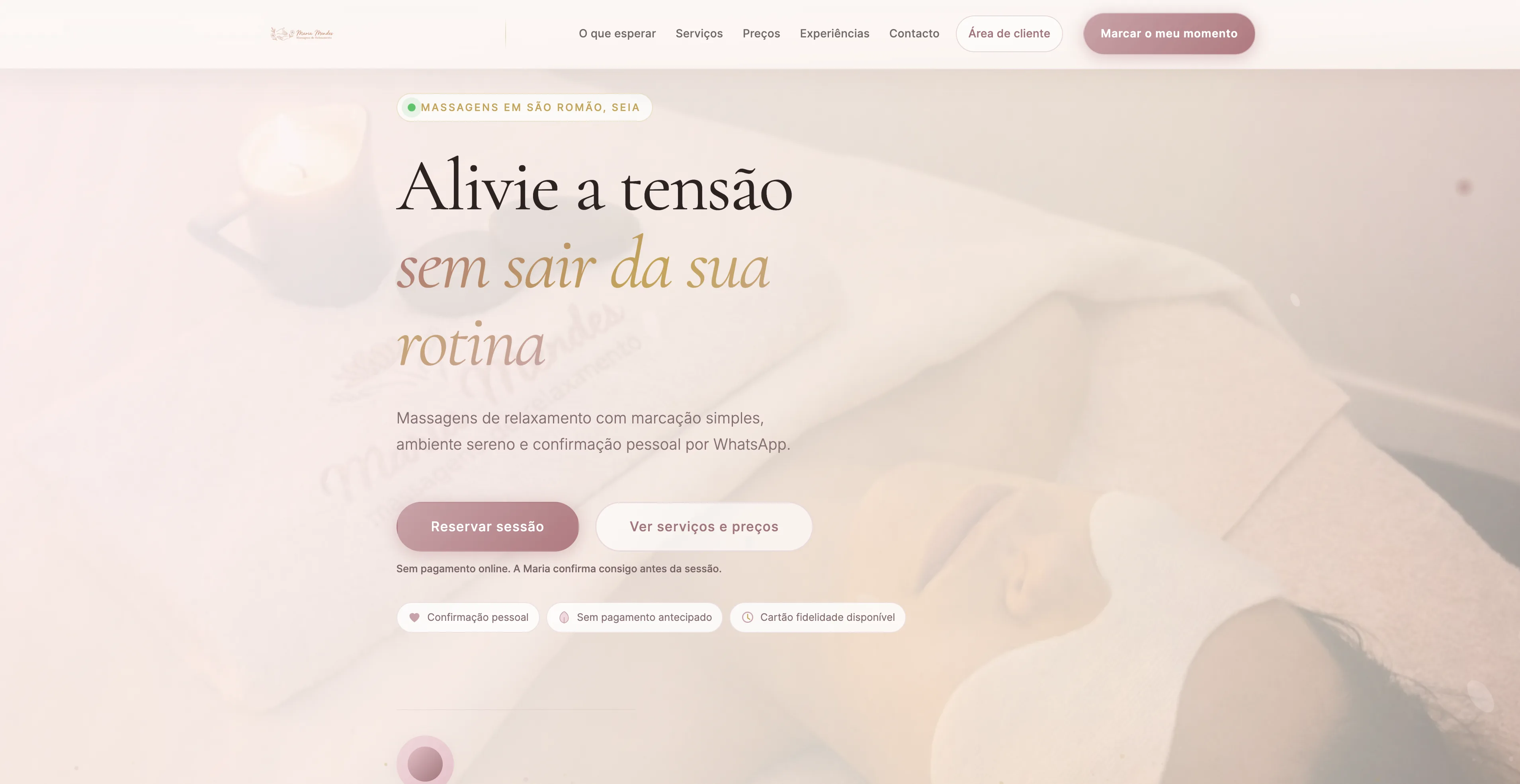 Website Maria Mendes Massagens